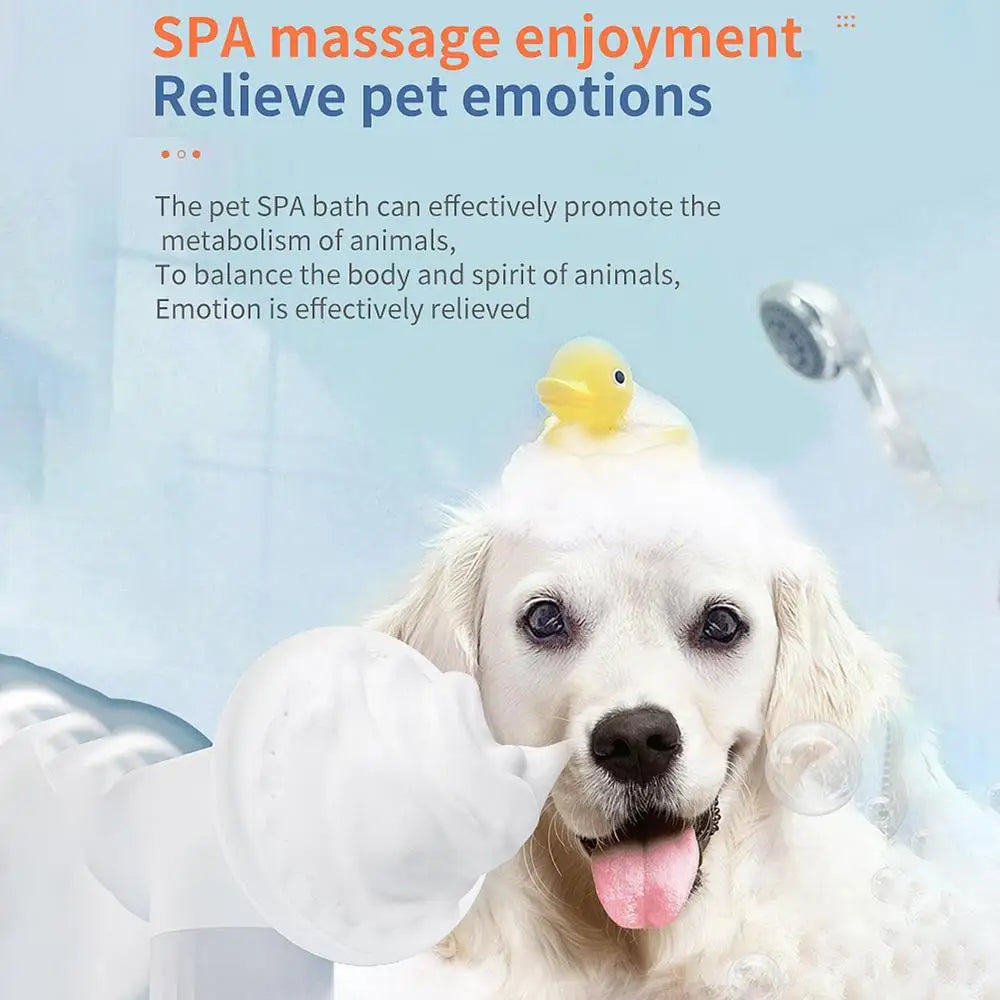 Automatic Foaming, massage dog bath brush.